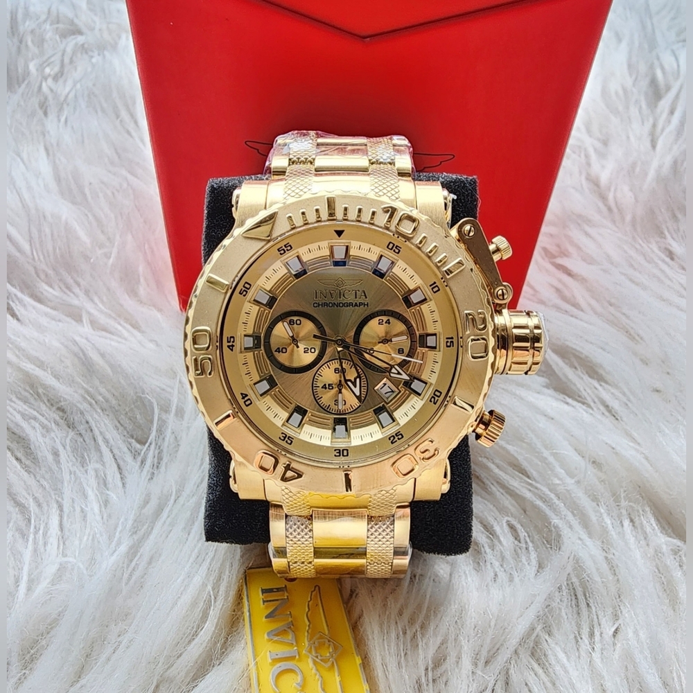 Invicta Gold Chronograph Watch Original Brand New